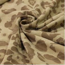 ВЕЛЮР одежный PRINT Леопард коричневый беж Италия