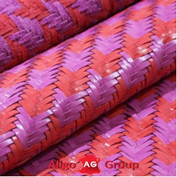Пластина Шкіра плетені помаранчевий фіолет 65х85 см Італія