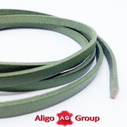 Шнур кожа 5х2 мм тип U0654 светлый зеленый плоский Италия