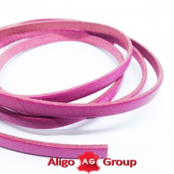 Шнур кожа 5х2 мм тип U0654 розовый плоский Италия