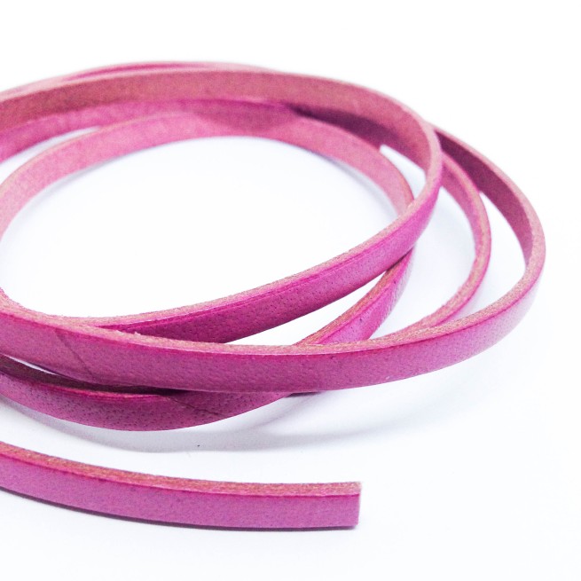 Шнур кожа 5х2 мм тип U0654 розовый плоский Италия фото