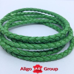 Шнур 4x3 мм тип U0571 зеленый плетеный Италия