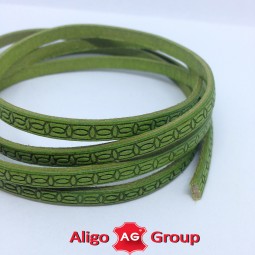 Шнур кожа STAMP 5х2 мм тип U0655 зеленый плоский Италия