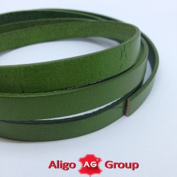 Шнур кожа 10х2 мм тип U0658 зеленый плоский Италия