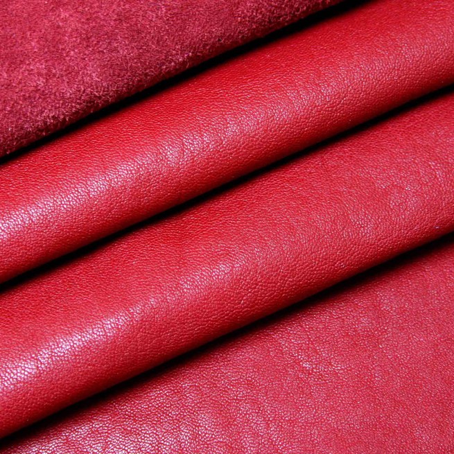 Кожа шевро VIVA красный рубин матовый 1,0-1,1 Италия фото