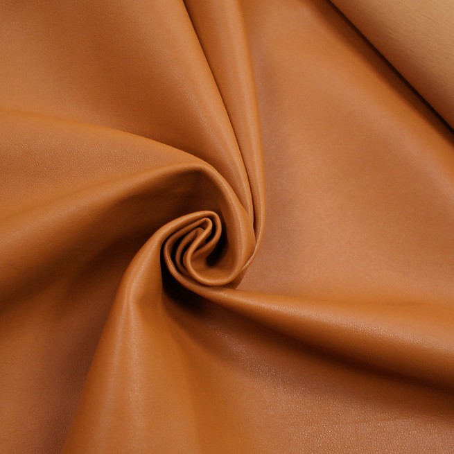 Кожа одежная стрейч коричневый рыжий 0,6 Италия фото