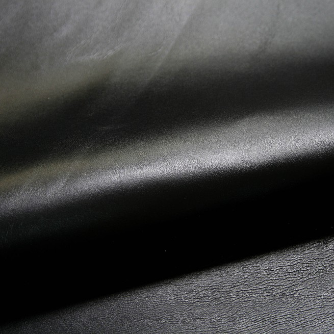 Кожподклад шевро полуматовый черный 0,8 Италия фото