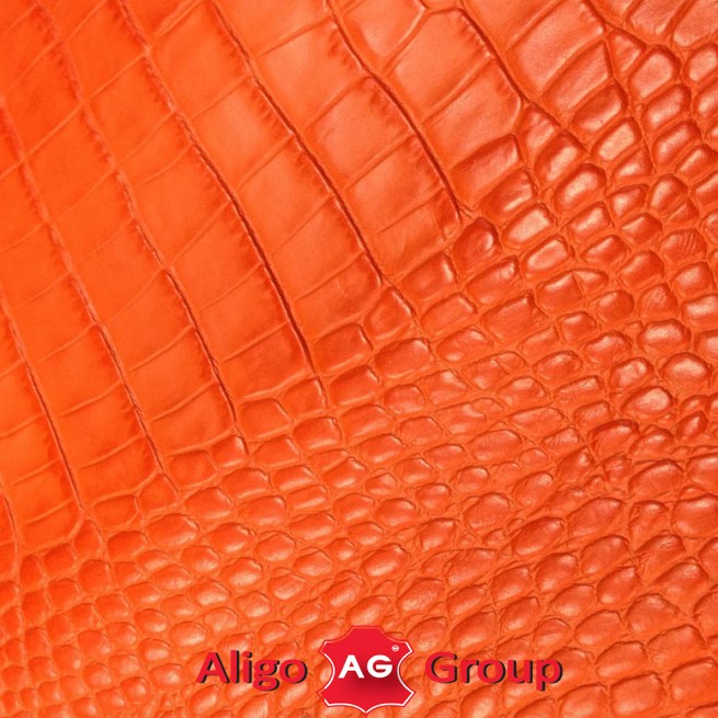 Кожа КРС Крокодил Aligo оранжевый 1,2 Италия фото