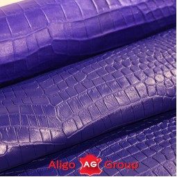 Кожа теленок Крокодил Aligo синий индиго 0,6-0,8 Италия