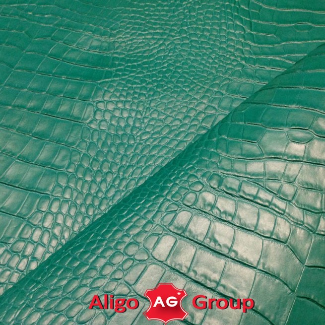 Шкіра ВРХ Крокодил Aligo зелений малахіт 1,2 Італія