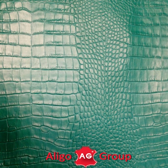 Кожа КРС Крокодил Aligo зеленый малахит 1,2 Италия фото