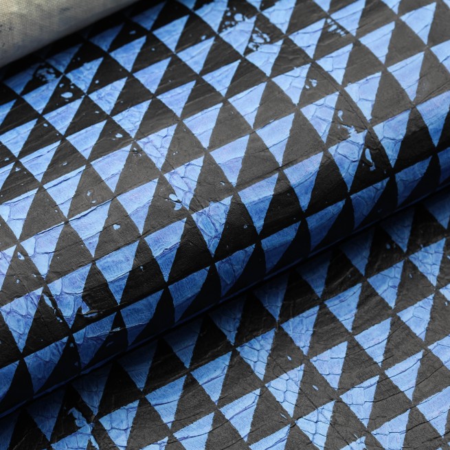 Пластина ЗМЕЯ синий/черный 60х115 см на х/б основе Италия фото