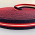 Лента ременная эластичная DF 35 мм х/б т.синий красный белый полоска Италия фото