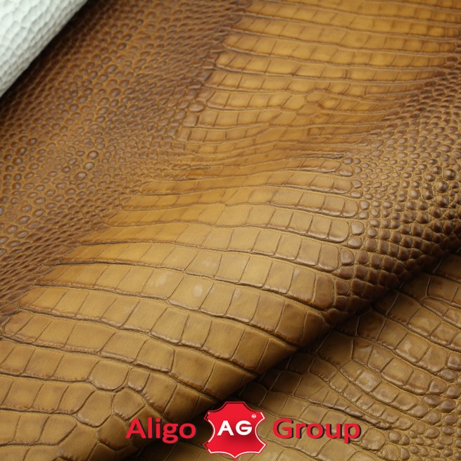 Шкіра ВРХ Крокодил Aligo коричневий CAMEL 1,2-1,4 Італія