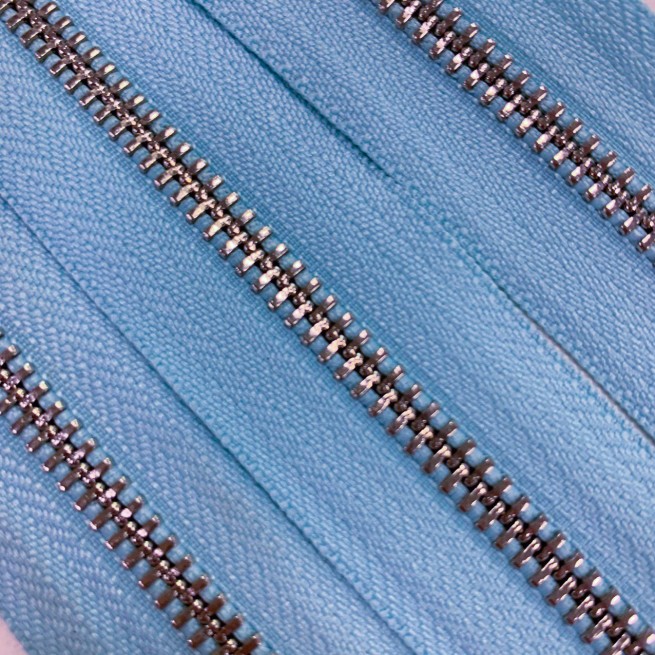 Молния металл TECHNO рулонная 5мм голубой ЛАГУНА/э.никель фото