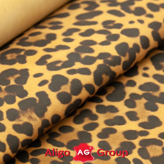 Велюр шевро PRINT Леопард коричневый  0,7 Италия