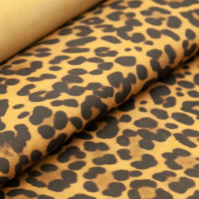 Велюр шевро PRINT Леопард коричневый  0,7 Италия фото