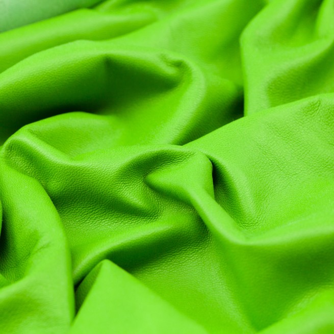 Кожа одежная овчина зеленый салат 0,7-0,8 Италия фото