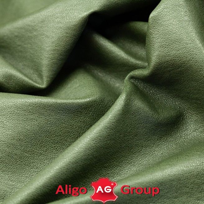Кожа одежная стрейч зеленый олива темный 0,6-0,7 