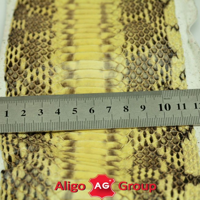 Змея натуральная желтый дублирована кожей Италия фото