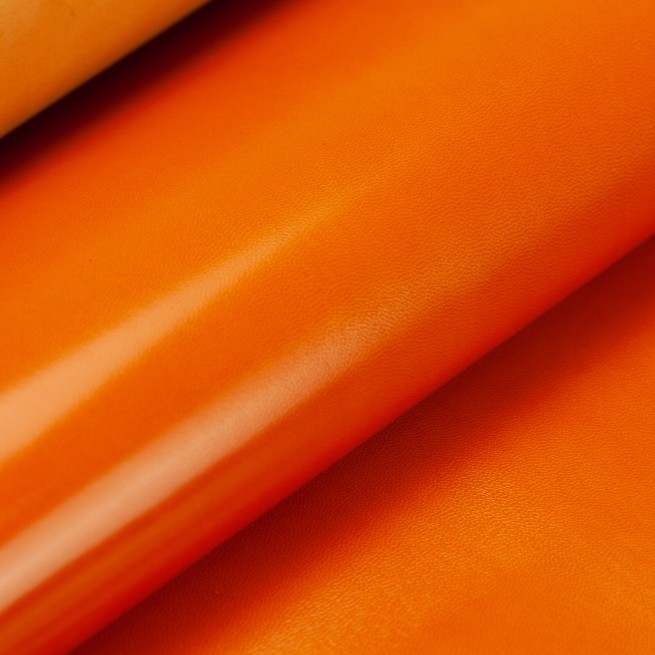 Кожподклад шевро глянец оранжевый МАНДАРИН 0,6-0,7 Италия фото