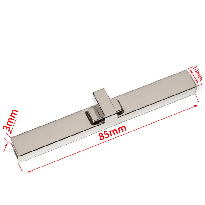 Замок НІКЕЛЬ поворотний 85х10 мм