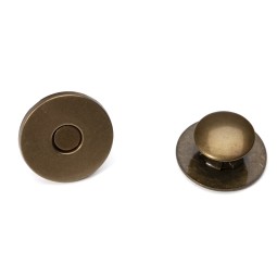 Кнопка магнитная на хольнитене ЛАТУНЬ 18x12 мм 