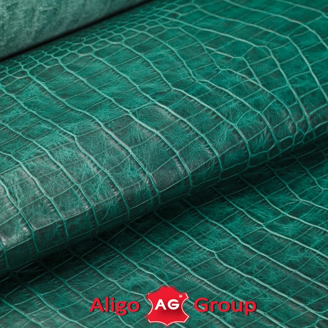 Кожа КРС Крокодил Aligo Pull-UP зеленый МЯТА 1,0-1,2 Турция фото