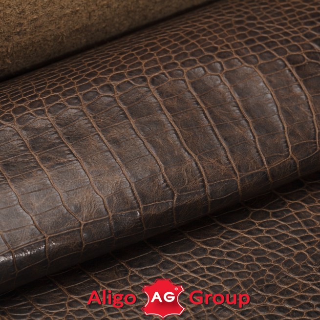 Кожа КРС Крокодил Aligo Pull-UP коричневый САНДАЛ 1,0-1,2 Турция фото