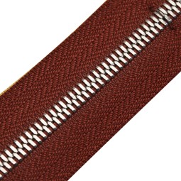 Блискавка метал FUTURA рулонний 5 мм коричневий КАШТАН / нікель