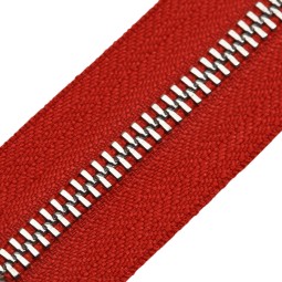 Молния металл TECHNO рулонная 5мм красный КЛЮКВА/никель