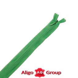 Молния пластик NYLON не разъемная потайная 2 мм зеленый ЛИСТВА 60 см