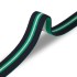 Лента ременная эластичная DF 35 мм х/б т.синий зеленый белый полоска Италия фото