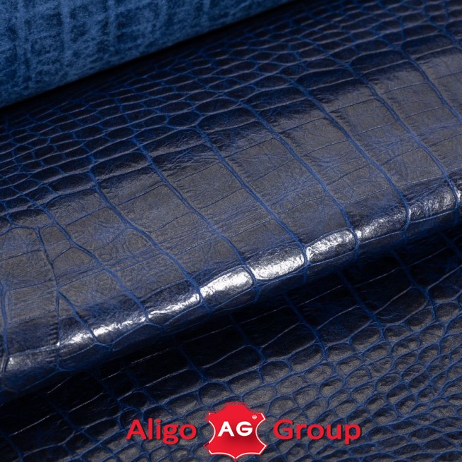 Кожа КРС Крокодил Aligo Pull-UP синий ИНДИГО 1,0-1,2 Турция фото