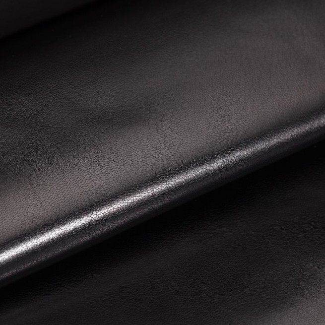 Шкіряний підклад шевро глянець чорний SUPER SHINE 0,9-1,0 Італія