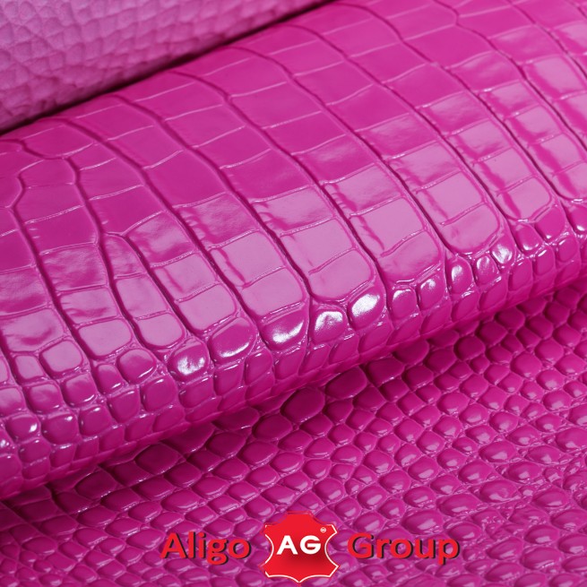 Шкіра ВРХ Крокодил Aligo рожевий ЦИКЛАМЕН 1,0-1,2 Італія