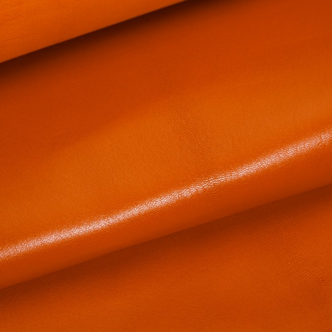 Кожподклад шевро полуглянец оранжевый ORANGE 0,7 Италия фото