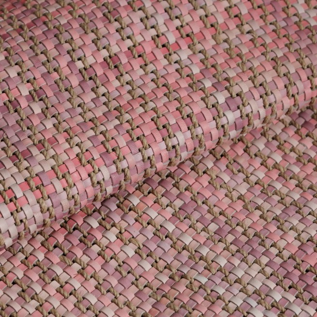 Пластина Кожа Плетенка розовый беж 70х85 Италия фото