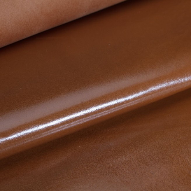 Кожа шевро коричневый глазурь глянец 0,7-0,8 Италия фото
