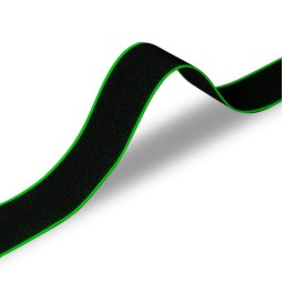 Стрічка ремінна еластична 40 мм НЕОН зелений чорний Італія
