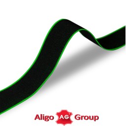 Лента ременная эластичная 40 мм НЕОН зеленый черный Италия