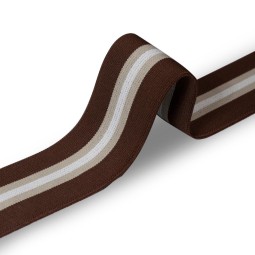 Стрічка ремінна еластична 60 мм коричнева смужка Італія