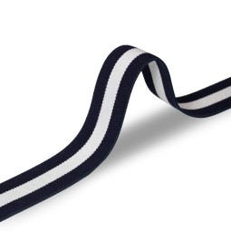 Лента ременная эластичная 35 мм DF синий белый Италия
