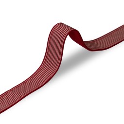 Лента ременная 25 мм х/б DF красный  полоска Италия