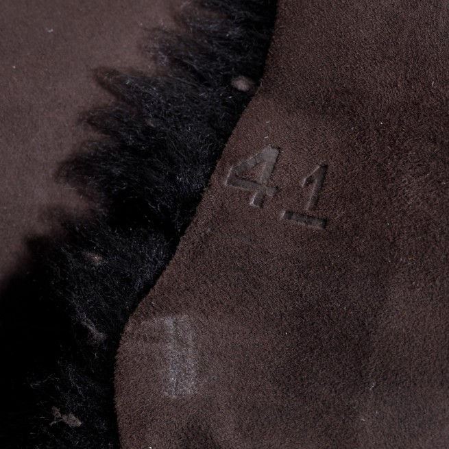 Мех дубленочный Тиградо DF Замш коричневый арабика 50мм Италия фото