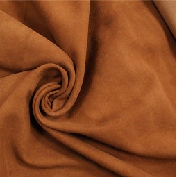 Велюр одежный стрейч коричневый коньяк
