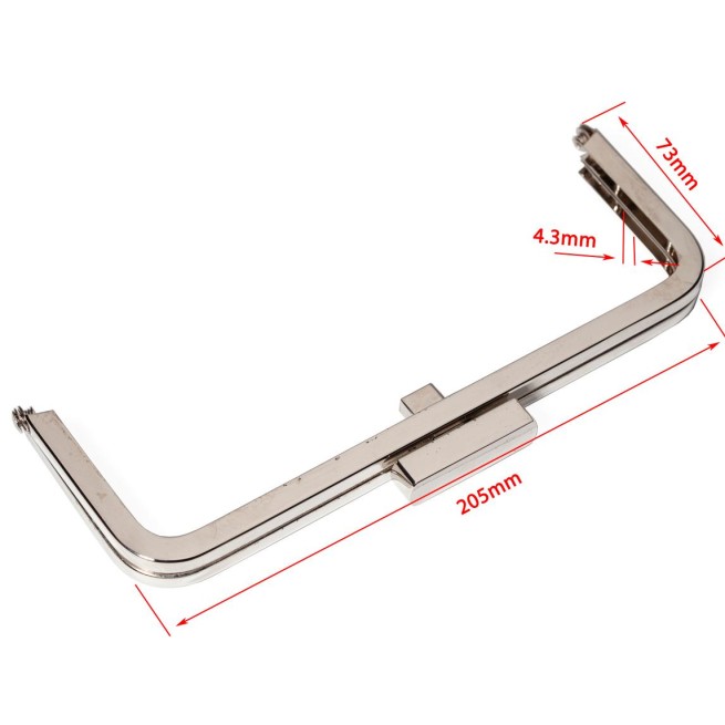 Замок НІКЕЛЬ рамковий для сумки 20,5 см тип D1194