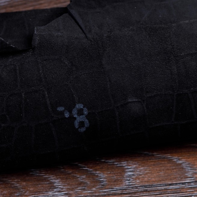Кожа одежная овчина STAMP CROCO черный матов 0,6 Турция